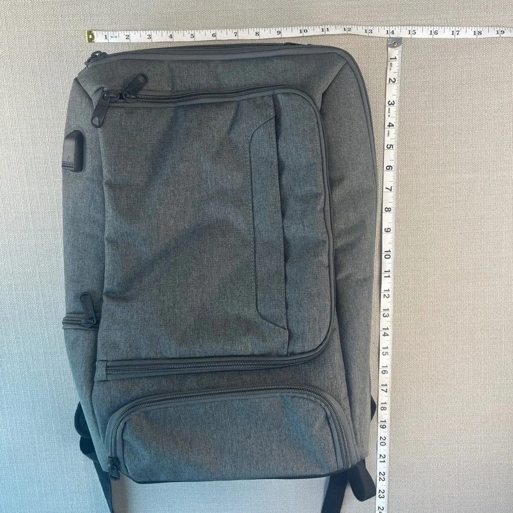 eBags Professional Slim Laptop Backpack Mens Grey USB Charging Port EB2146